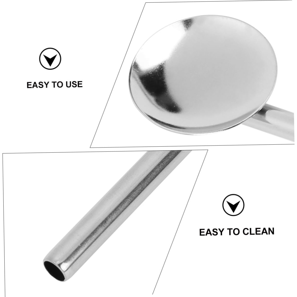 4 Set Stainless Steel Straw Spoon