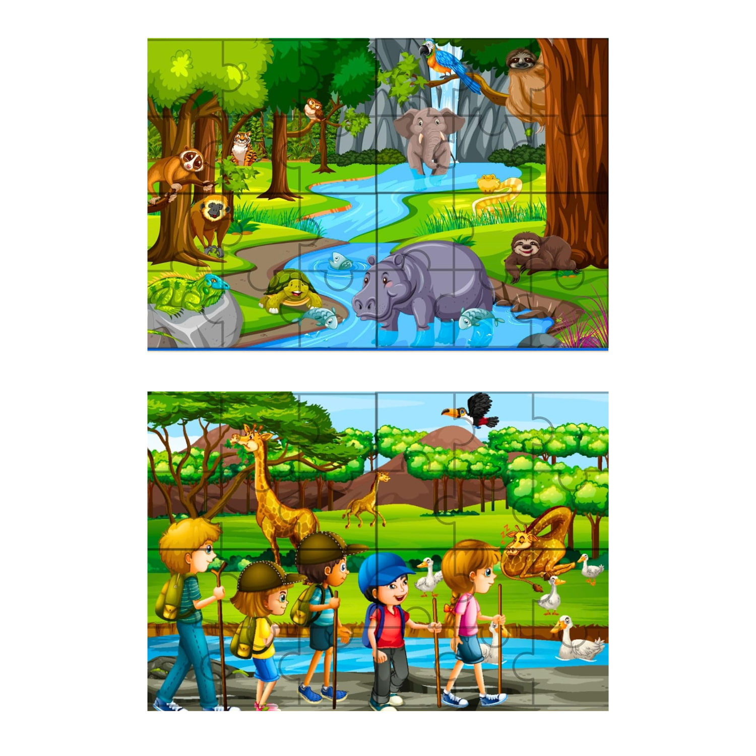 Hi5 toys 2 Sided Wooden Jigsaw Puzzle(36 pieces)