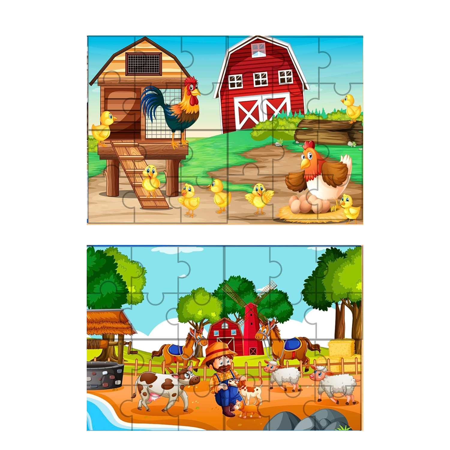 Hi5 toys 2 Sided Wooden Jigsaw Puzzle(36 pieces)