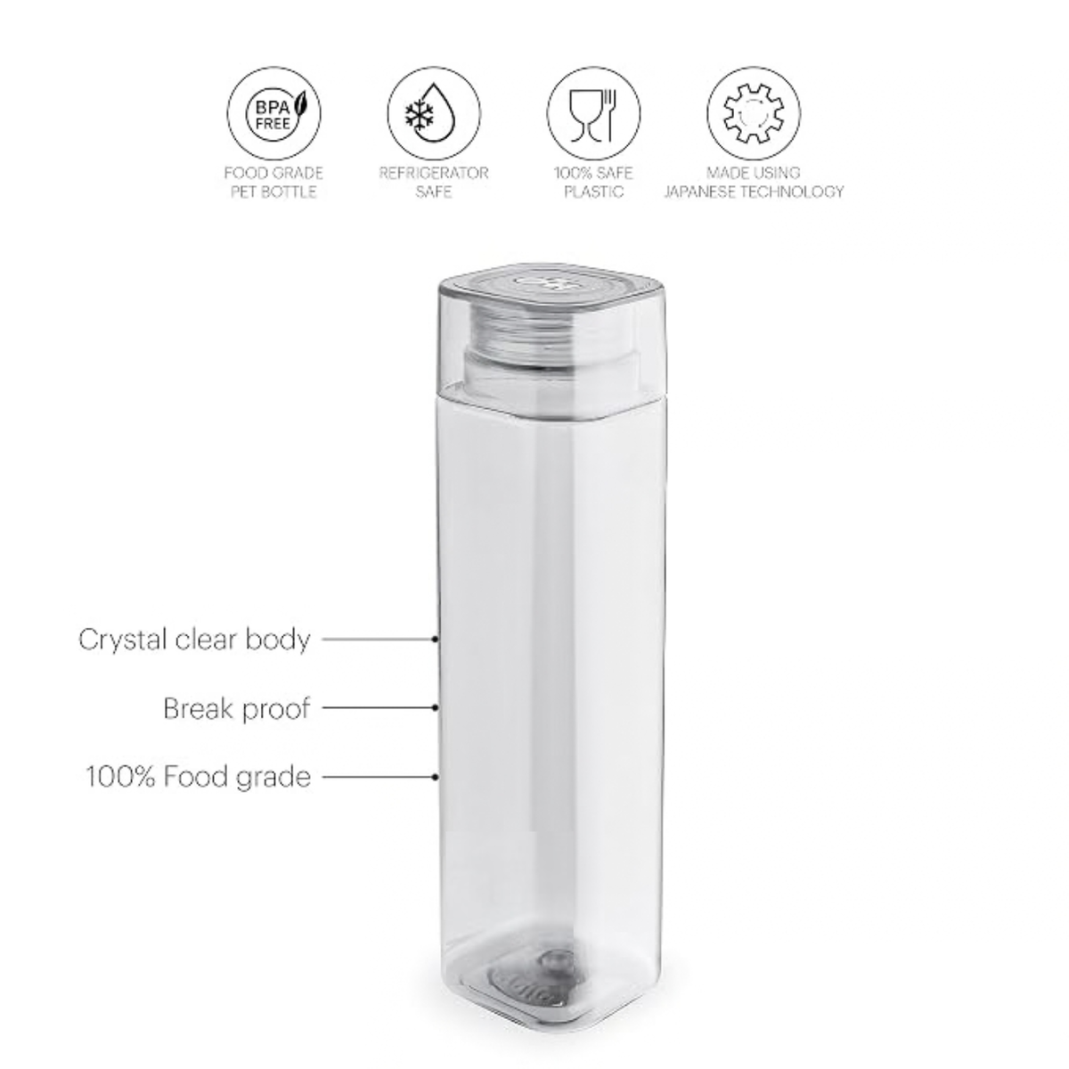 Transparent Square Shape Water Bottle(small)