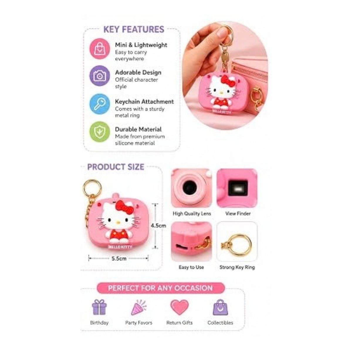 Mini Keychain with Projection Camera(1pc)