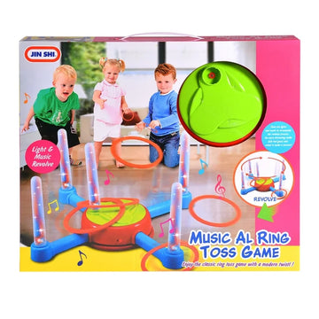 Colorful Toss Throw Game with Music Rotating and 12 Hoop Rings