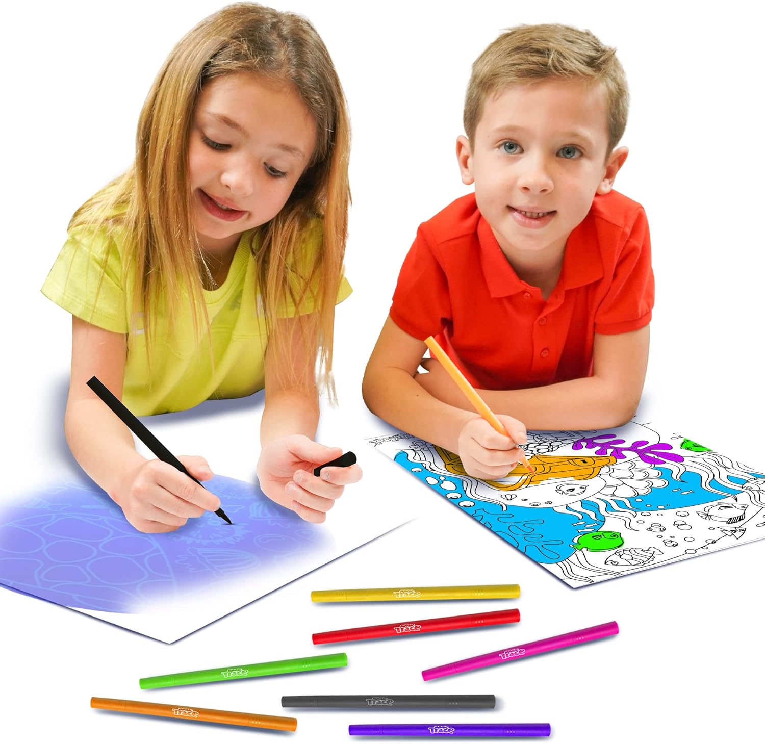Magic Trace with Markers and Crayons