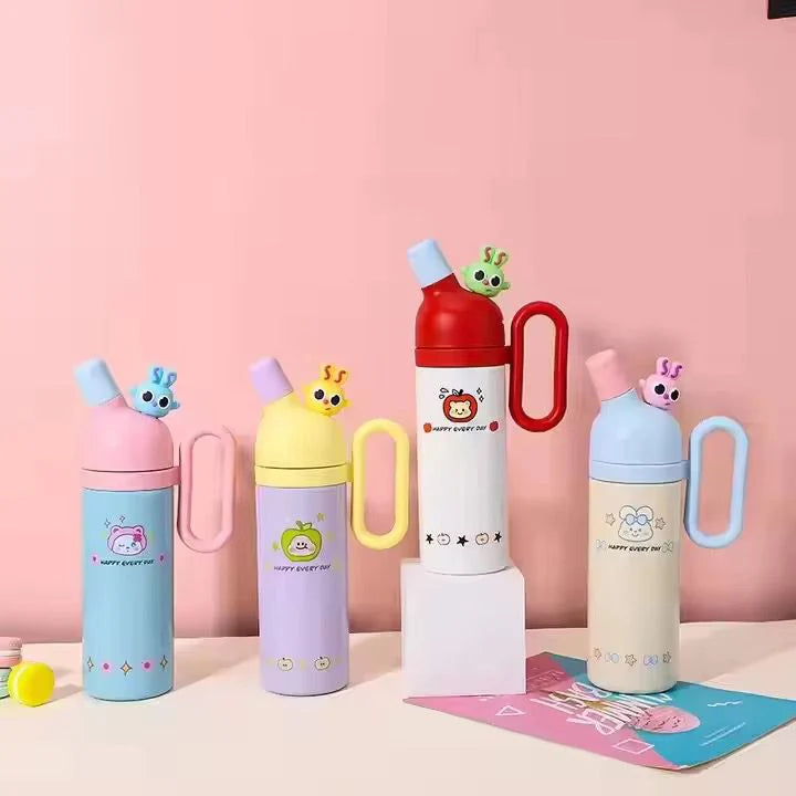 Cute Cartoon Stainless Steel Water Bottle with Handle 800ml