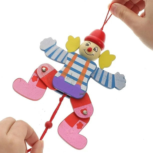 Wooden Clown Dancing Doll (1pc)