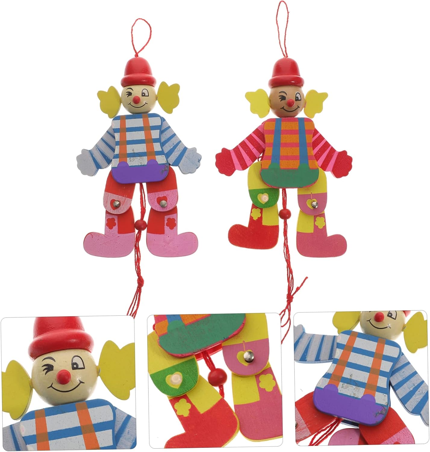 Wooden Clown Dancing Doll (1pc)