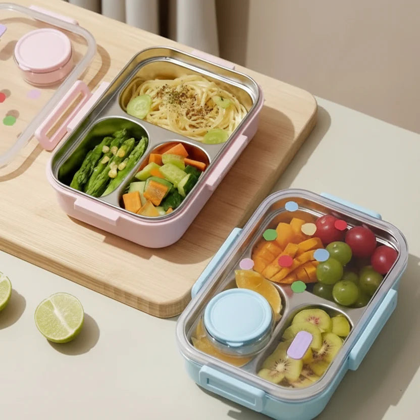 Stainless Steel Lunch Box For Kids With Sauce Container
