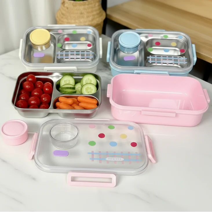 Stainless Steel Lunch Box For Kids With Sauce Container
