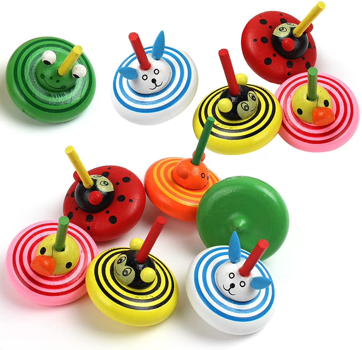 Cartoon Wooden Spinning Top (1pc)