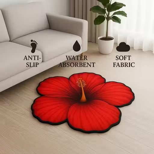7D Hibiscus Anti skid Waterproof Mat (1pc)