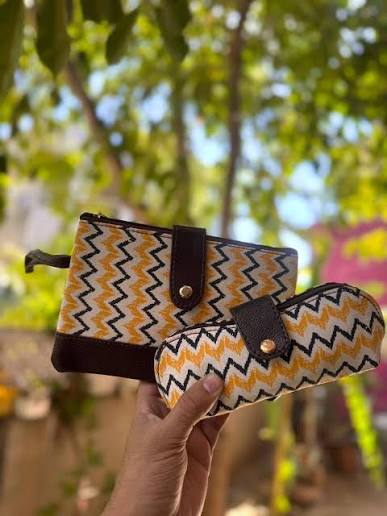 handcrafted wallet and eyeglass case set
