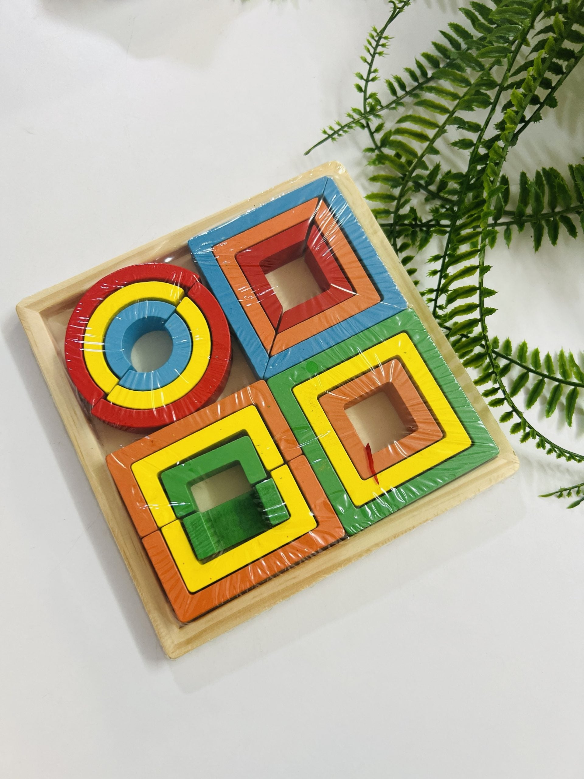 Wooden Geometric Block Puzzle 1 Pc Random Design