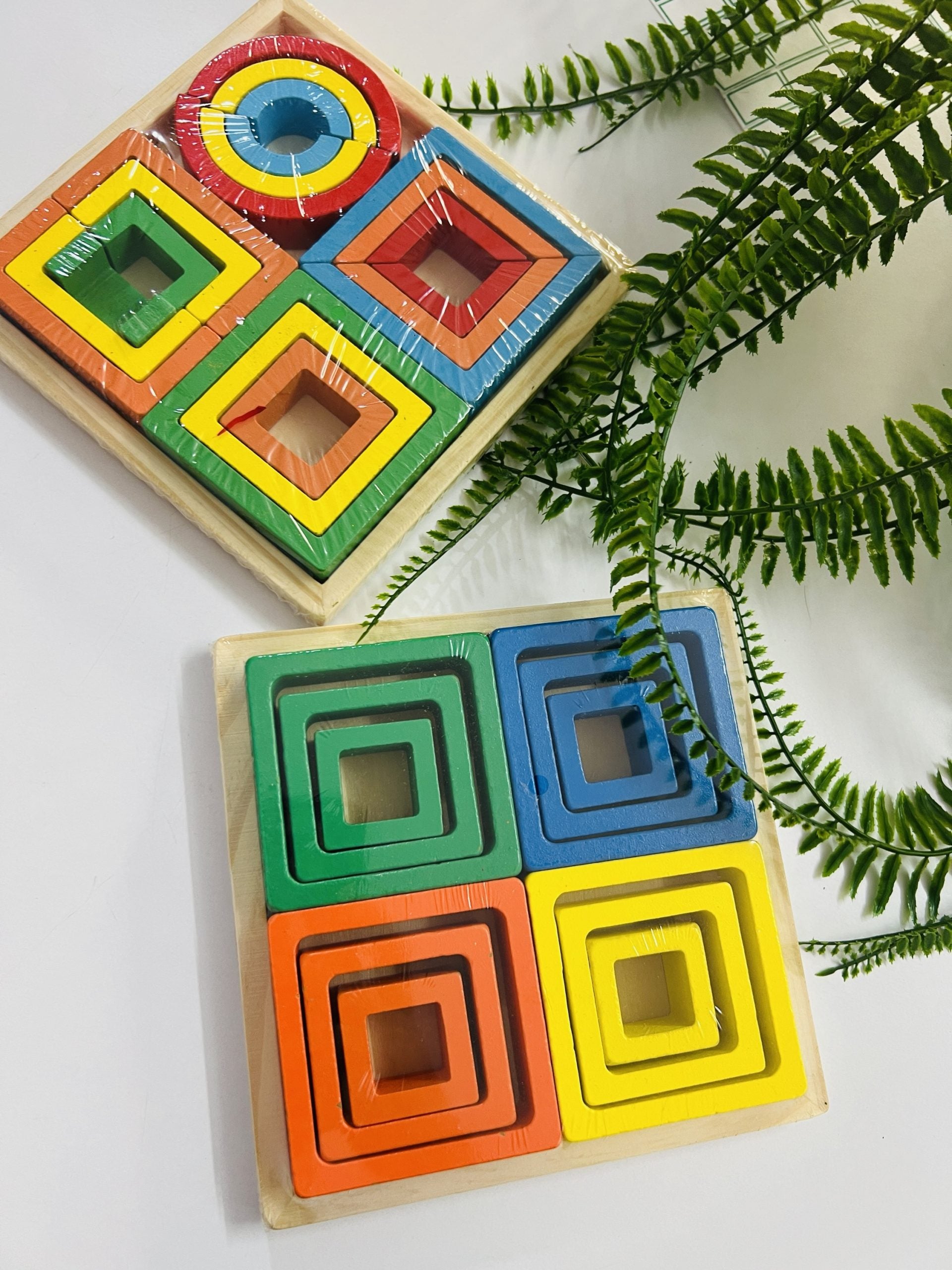 Wooden Geometric Block Puzzle 1 Pc Random Design