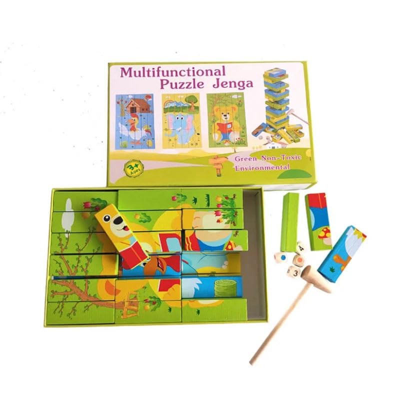 Multi functional jenga puzzle