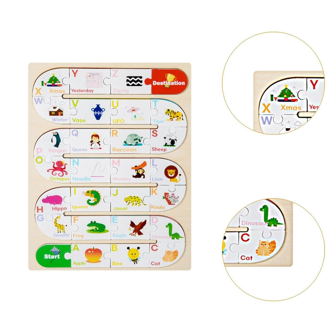 Wooden Jigsaw Puzzle Montessori Learning Toy