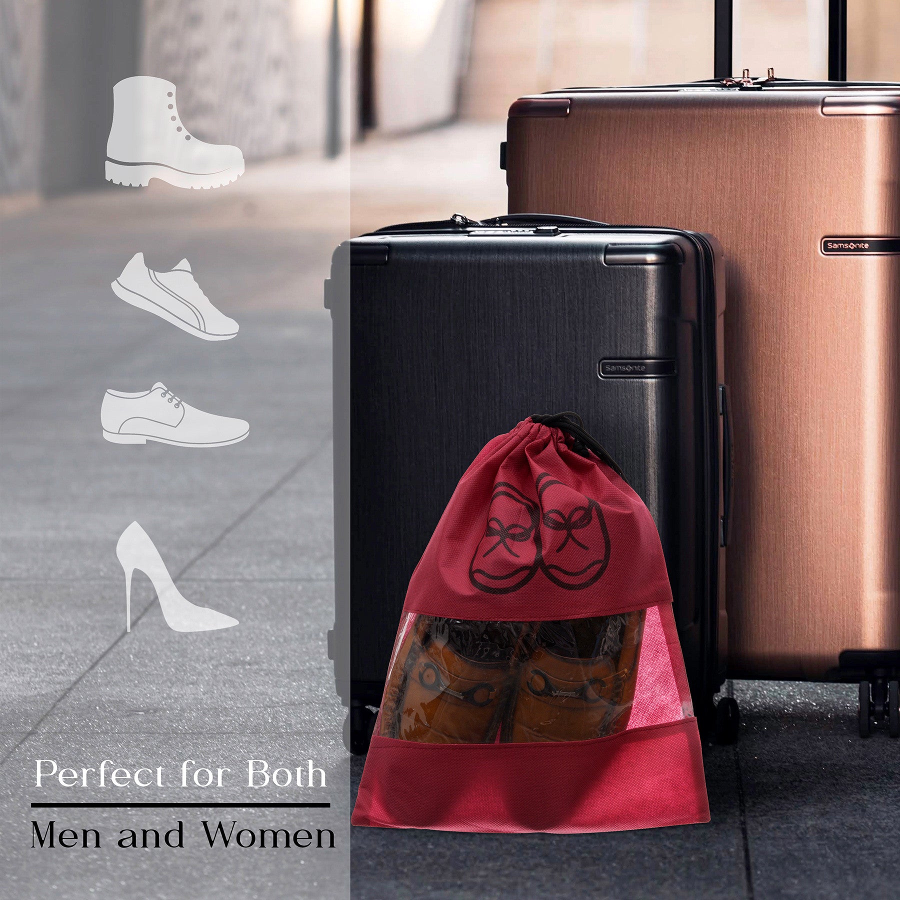 Shoe Bags for Travel - Set of 2 - Random colours