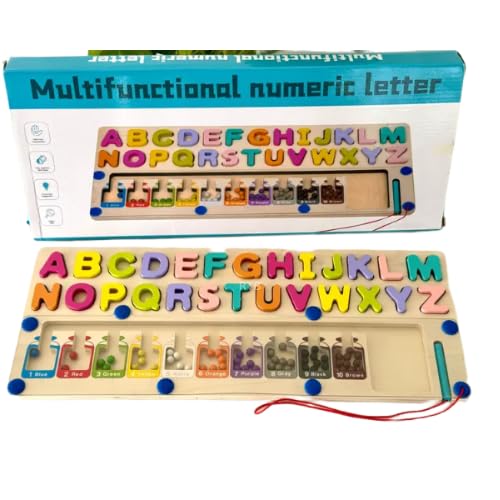 Multifunctional numeric letter and number board with magnetic maze(1pc)