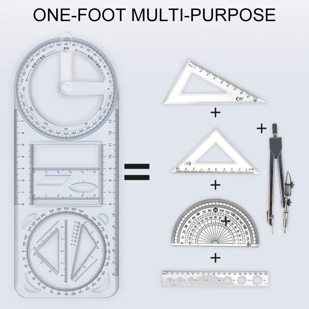 Multifunctional Geometric Ruler (1pc)