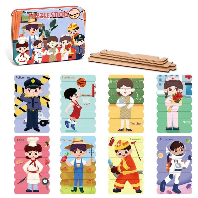 8 in 1 Stick Puzzles with tin box