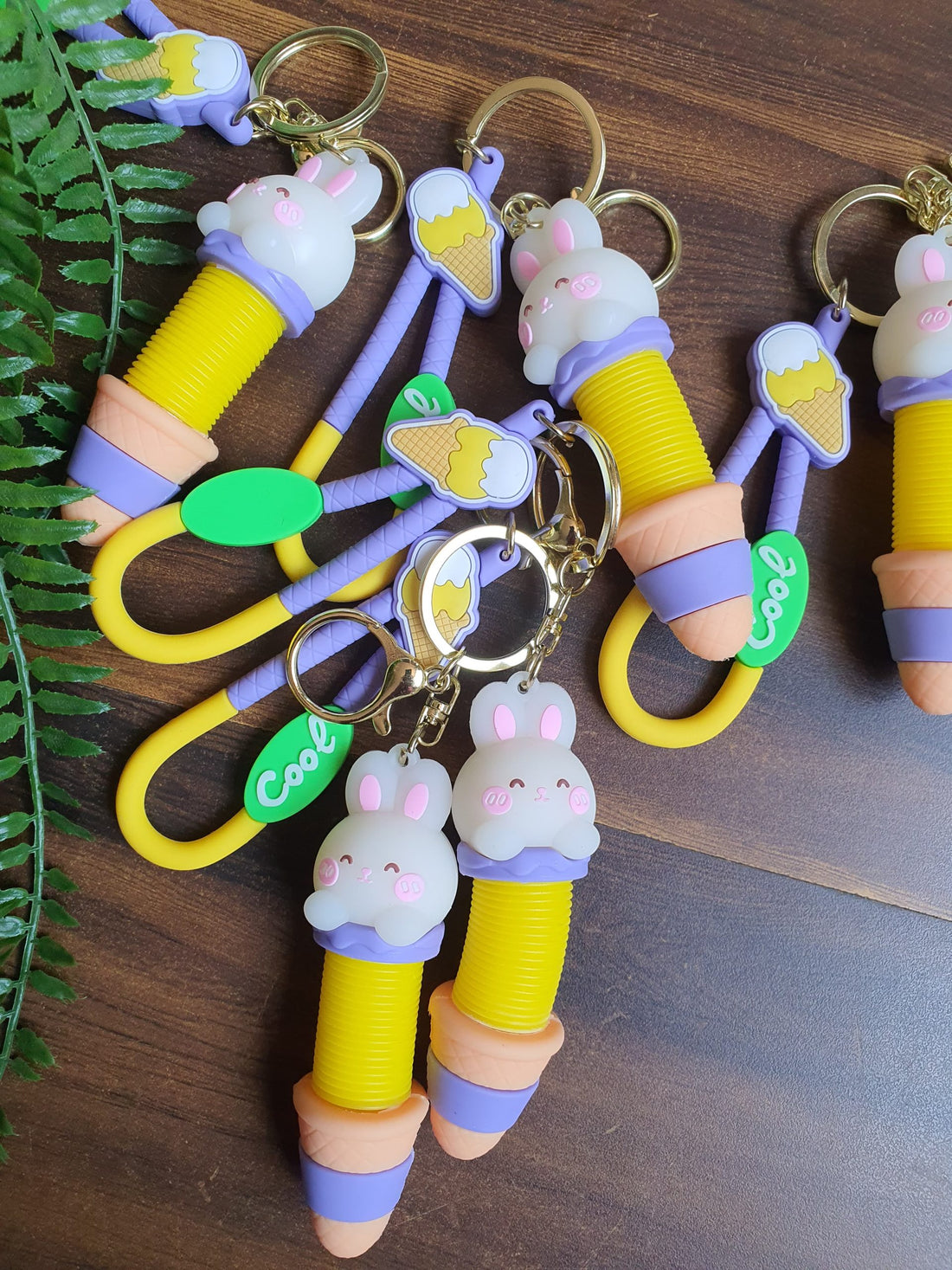 Ice Cream Bunny Expandable Keychain