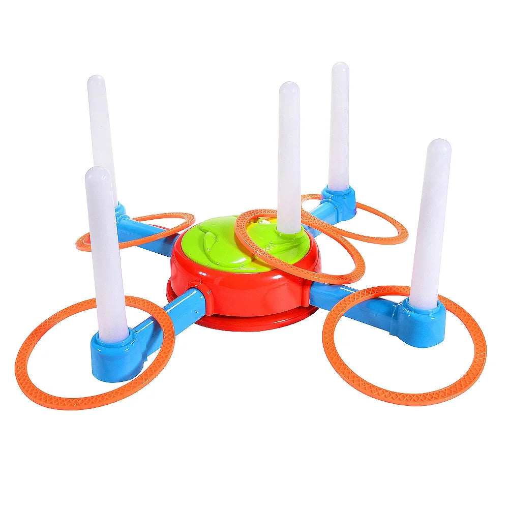 Colorful Toss Throw Game with Music Rotating and 12 Hoop Rings
