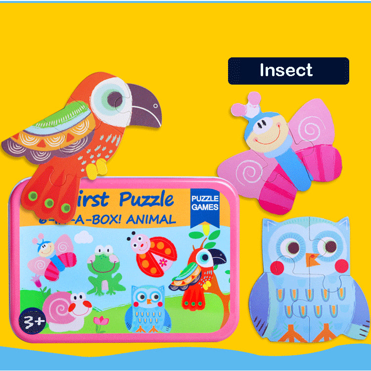 6-In-1 Puzzle - Cute Puzzle in Tin Box
