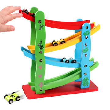 Wooden Slippery Car Track Set