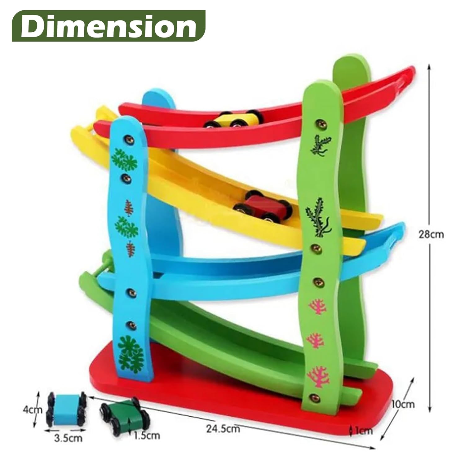 Wooden Slippery Car Track Set