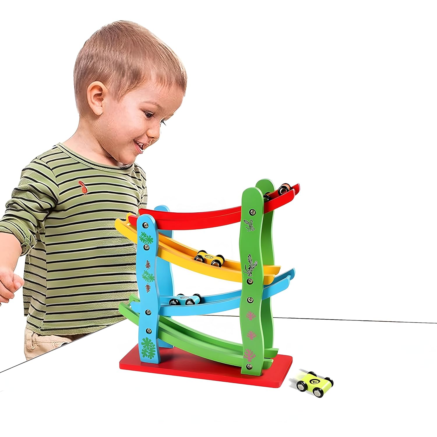 Wooden Slippery Car Track Set