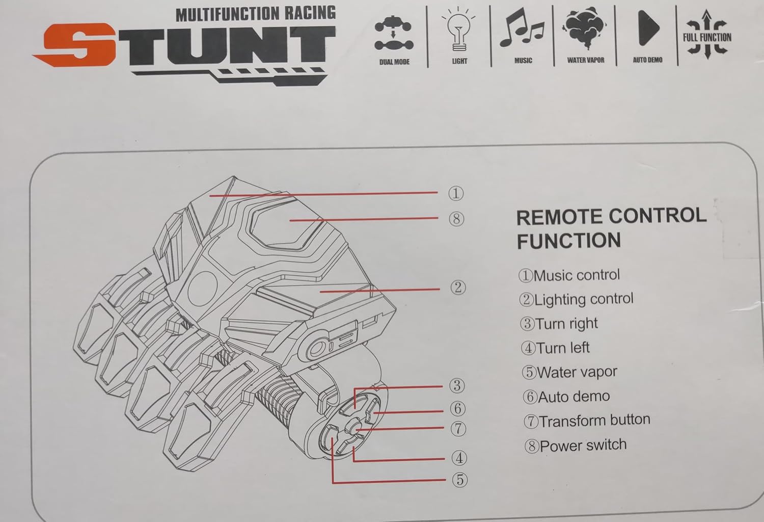Multifunction Hand sensor  stunt spray car