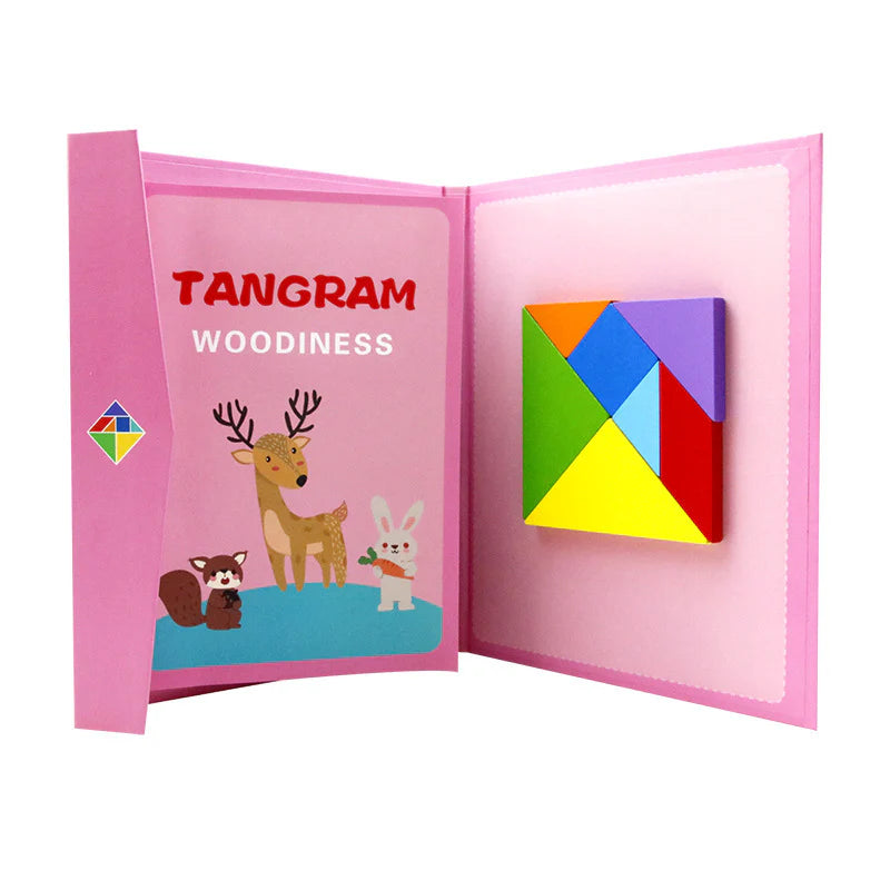 Magnetic tangram book
