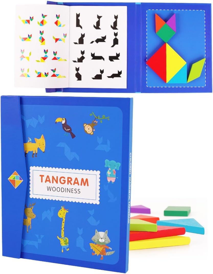 Magnetic tangram book