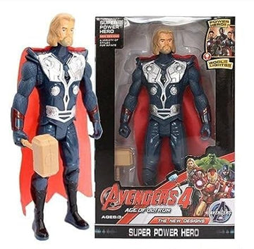 Thor 8 inch Storm Breaker Marvel Avengers Action Figure Toy Set 20 cm for Kids with Thor Hammer & LED Light