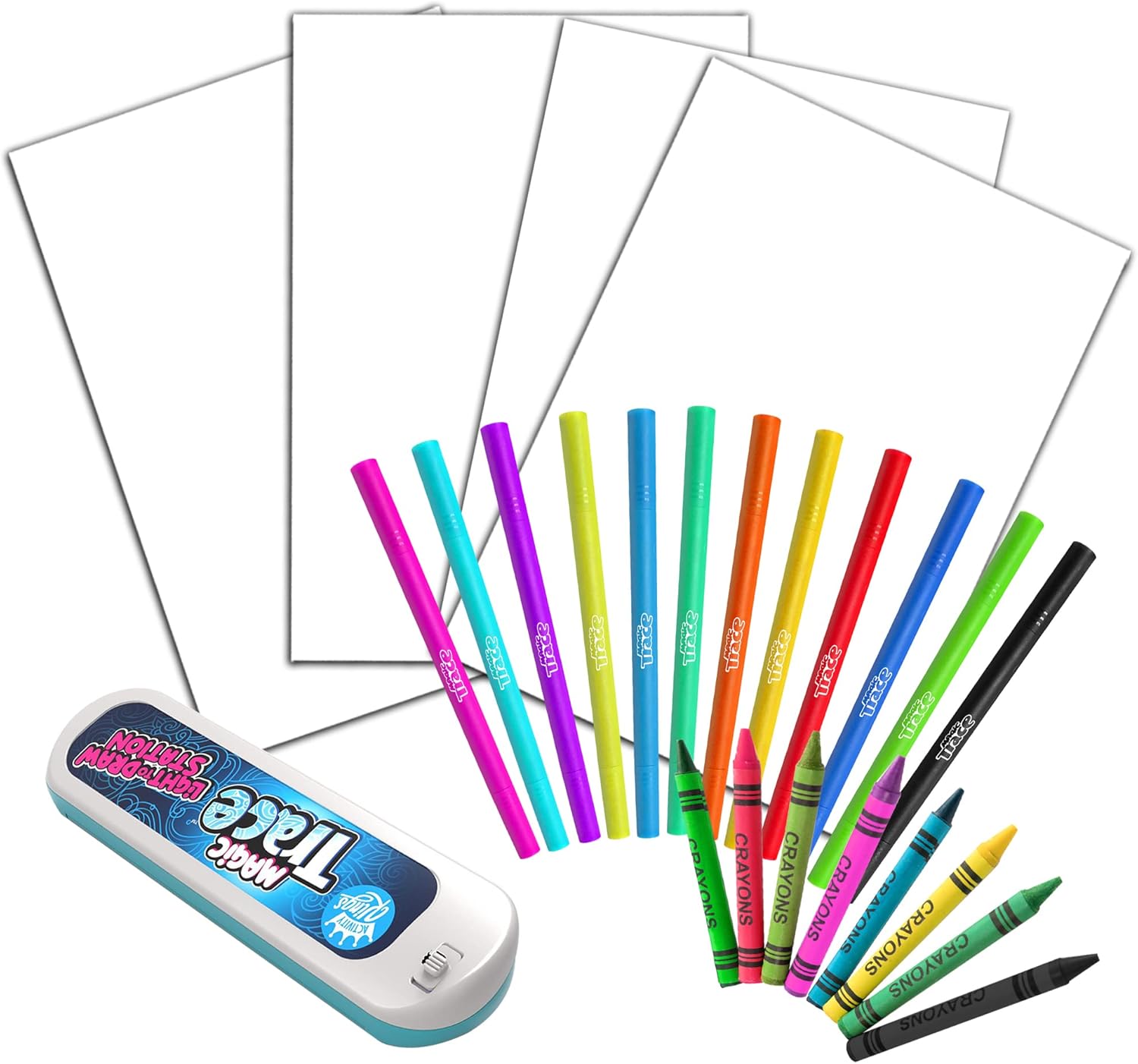 Magic Trace with Markers and Crayons