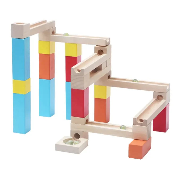 Wooden Stitching ball track toy