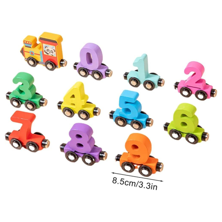 Magnetic Wooden Number Train