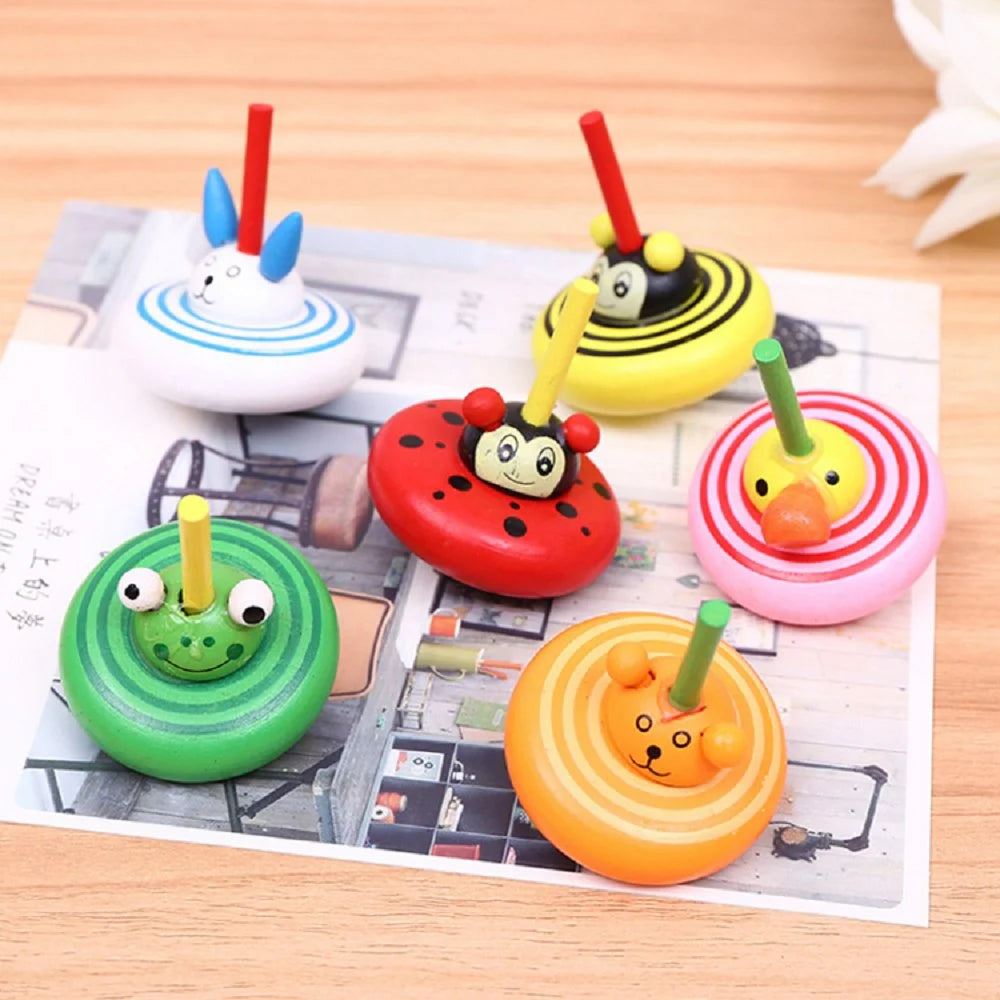 Cartoon Wooden Spinning Top (1pc)