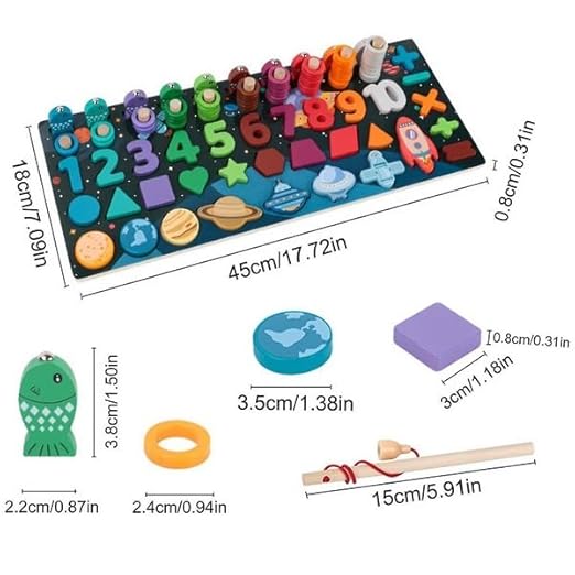 6 in 1 Space theme Wooden Universe Matching Board