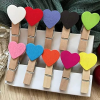 Mini Heart Wooden Clips