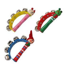 Wooden Jingle Ring Handbell Rattle (1pc)