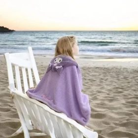 Soft Absorbing Cartoon Hooded Bath Towels Baby Print Cap for 3-6Y (55*26 inches) - Rabbit
