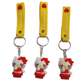 Kitty Keychain with Good Luck Strap (1pc)